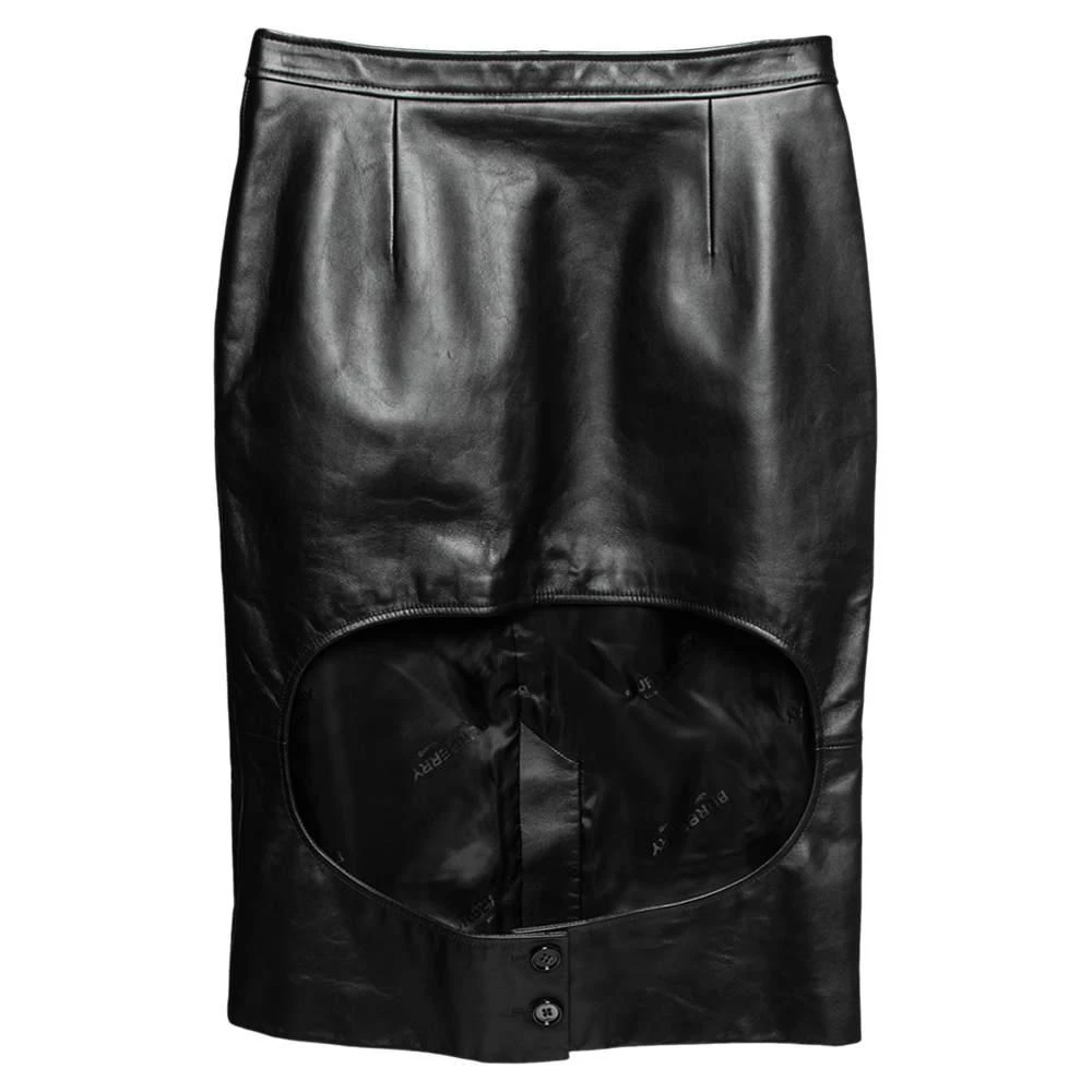 商品[二手商品] Burberry|Burberry Black Leather Step Through Pencil Skirt S,价格¥4189,第2张图片详细描述