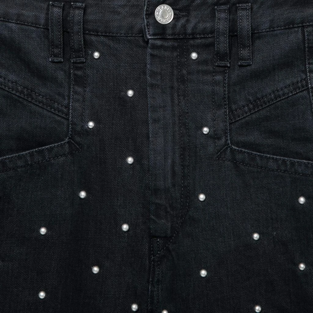 商品[二手商品] Isabel Marant|Isabel Marant Black Denim Stud Embellished High Waisted Jeans S,价格¥807,第3张图片详细描述