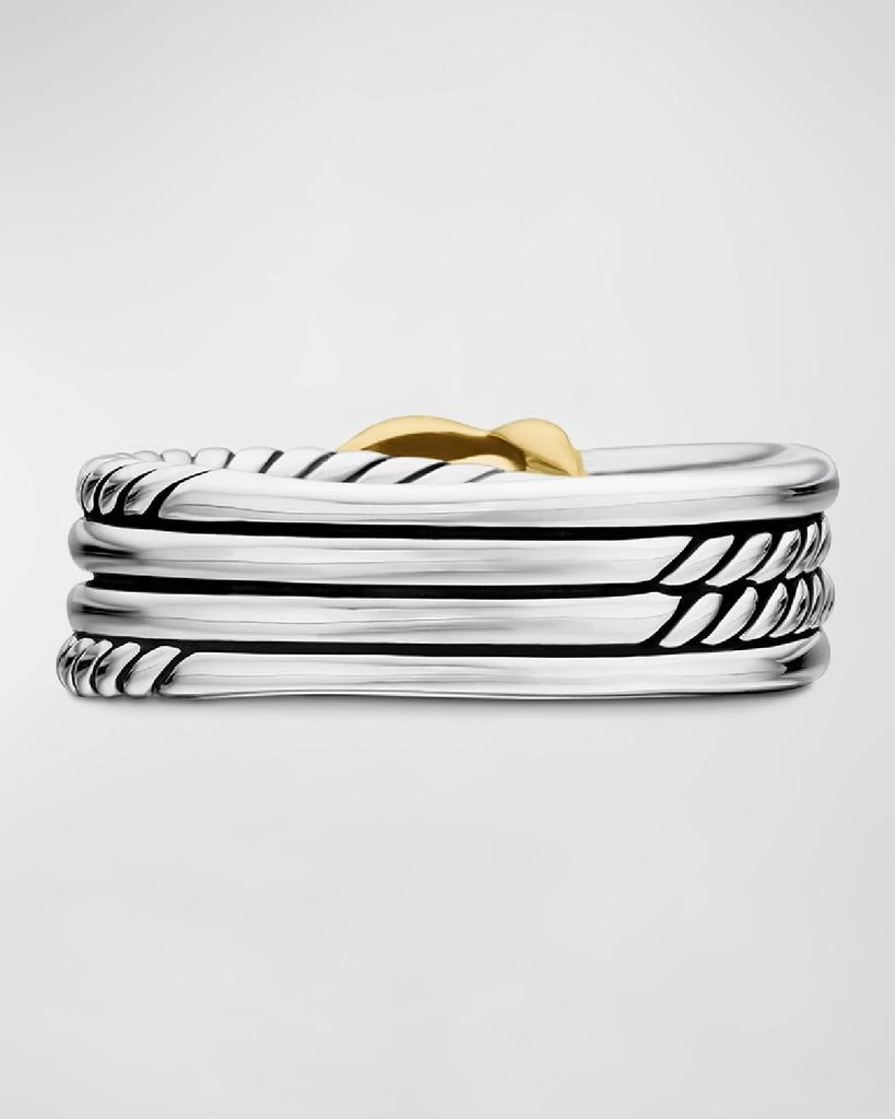 商品David Yurman|6mm X Crossover Ring in Silver with 18K Gold,价格¥2300,第5张图片详细描述