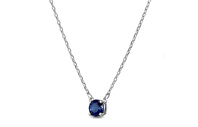 商品[国内直发] Swarovski|施华洛世奇 Attract 单钻项链耳钉套装 镀铑 项链 女款 蓝色,价格¥1968,第5张图片详细描述