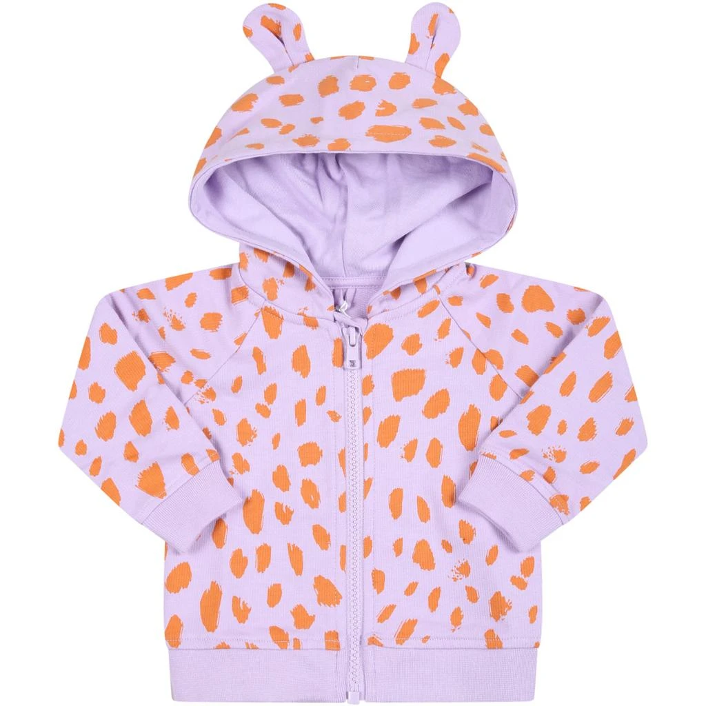 商品Stella McCartney|Stella McCartney Kids Purple Sweatshirt For Baby Girl With Animal Print,价格¥940,第1张图片