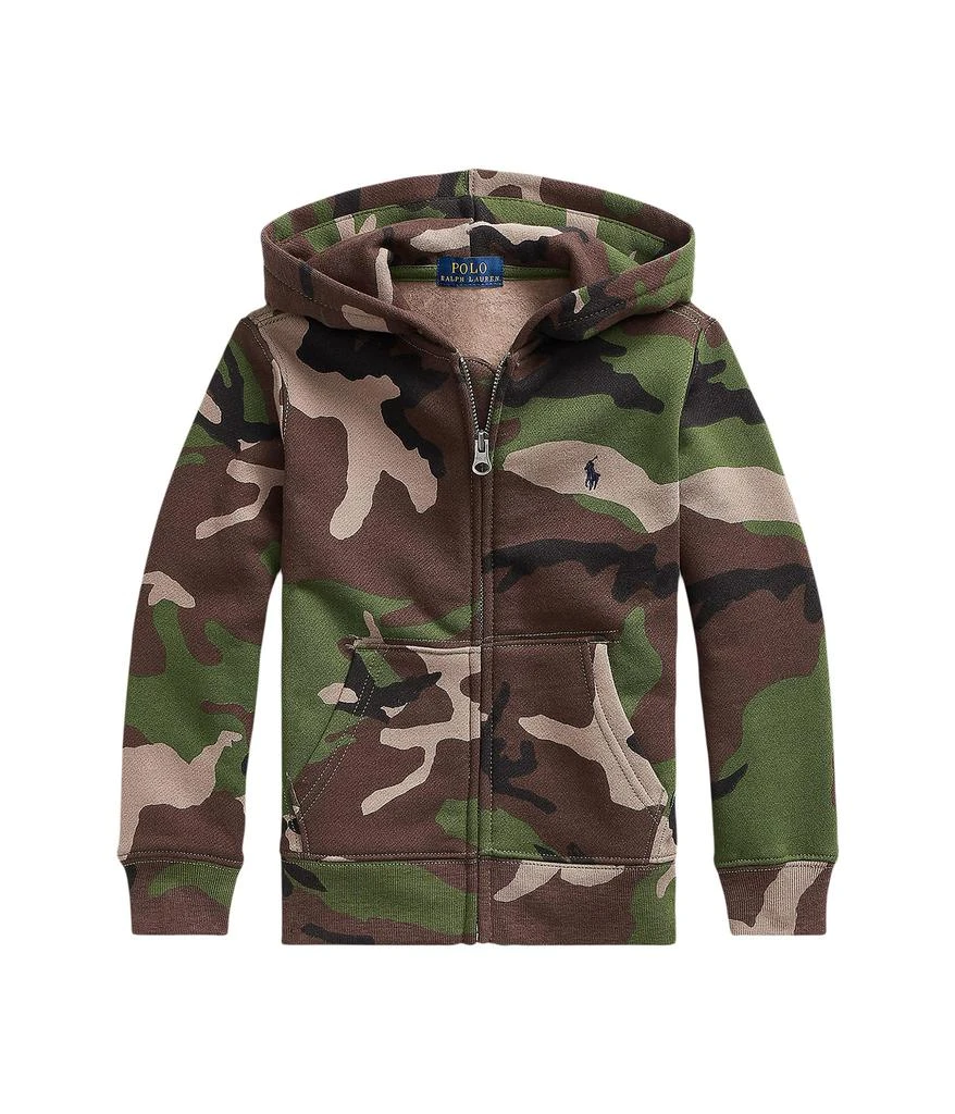 商品Ralph Lauren|Camo Fleece Full Zip Hoodie (Little Kids),价格¥180,第1张图片