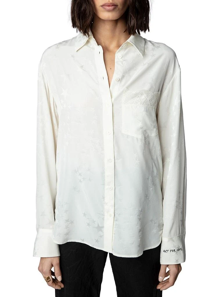 商品Zadig&Voltaire|Silk Jacquard-Star Blouse,价格¥1265,第3张图片详细描述