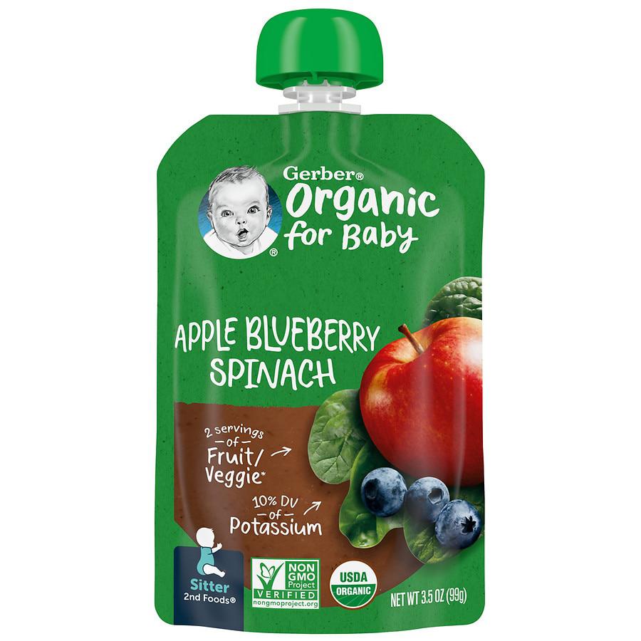 婴儿2段有机水果蔬菜泥辅食 (苹果&蓝莓&菠菜)商品第1张图片规格展示