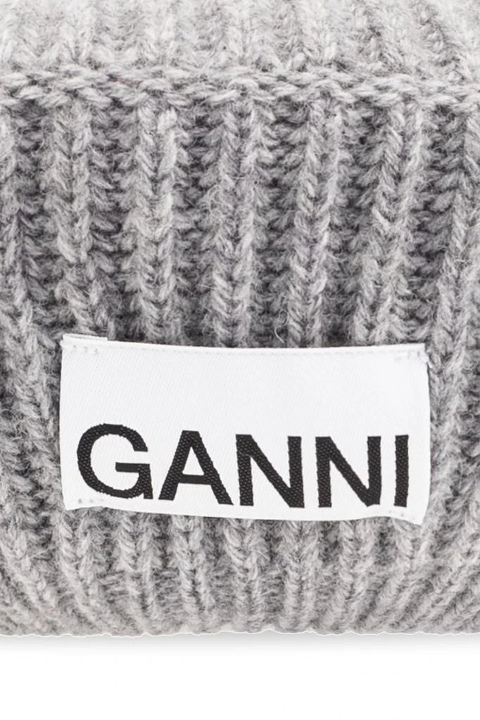 商品Ganni|Ganni Logo Patch Ribbed Knit Hat,价格¥454,第4张图片详细描述