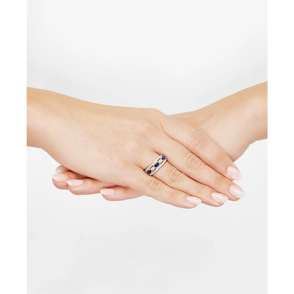 商品Macy's|Sapphire (1-1/20 ct. t.w.) & Diamond (1/2 ct. t.w.) Openwork Band in 14k Gold,价格¥6296,第2张图片详细描述