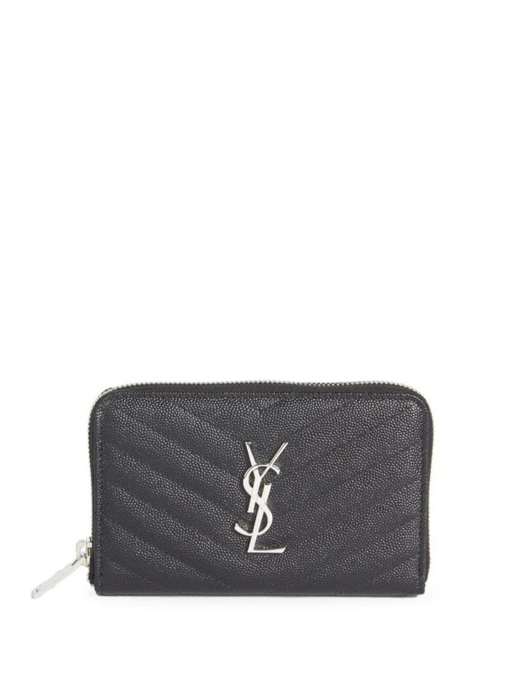 商品Yves Saint Laurent|Monogram Compact Matelassé Leather Zip-Around Wallet,价格¥5057,第1张图片