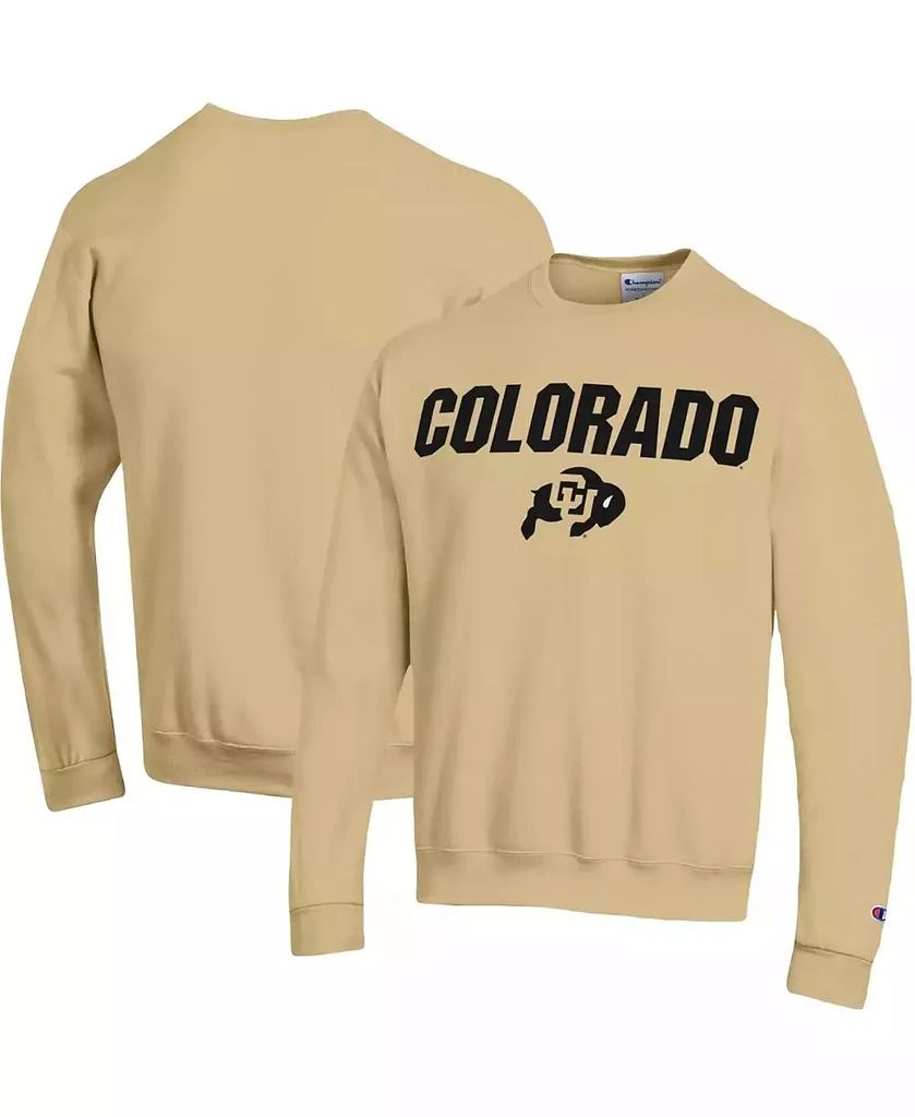 商品CHAMPION|Men's Gold Colorado Buffaloes Straight Over Logo Powerblend Pullover Sweatshirt,价格¥307,第1张图片