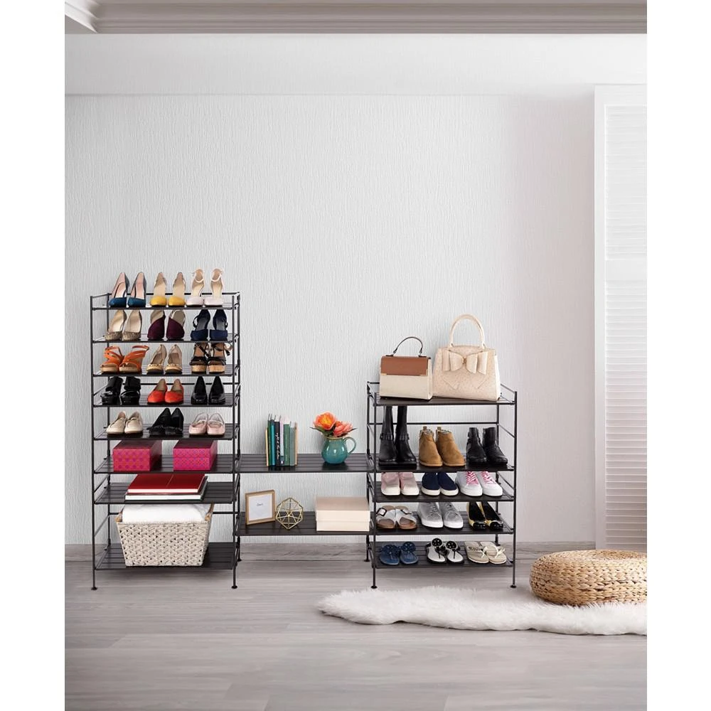 HOME 3-Tier Stackable Wide Resin Slat Shoe Rack 商品