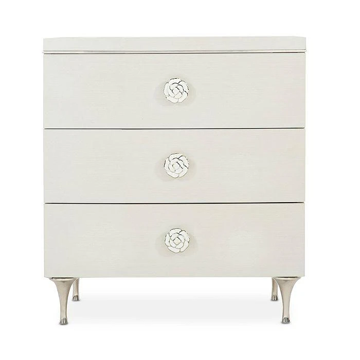 商品Bernhardt|Silhouette 3 Drawer Nightstand with Rose Hardware,价格¥10101,第1张图片详细描述