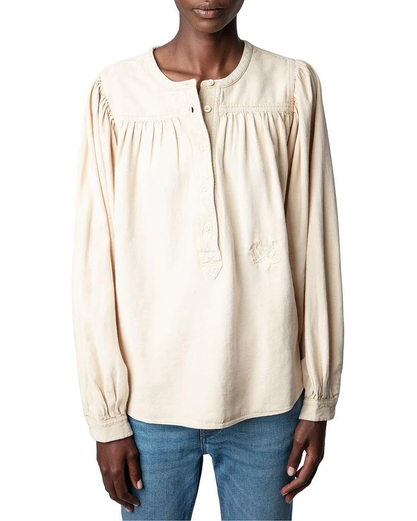 商品Zadig&Voltaire|Tigy Cotton Denim Blouse,价格¥1218,第1张图片
