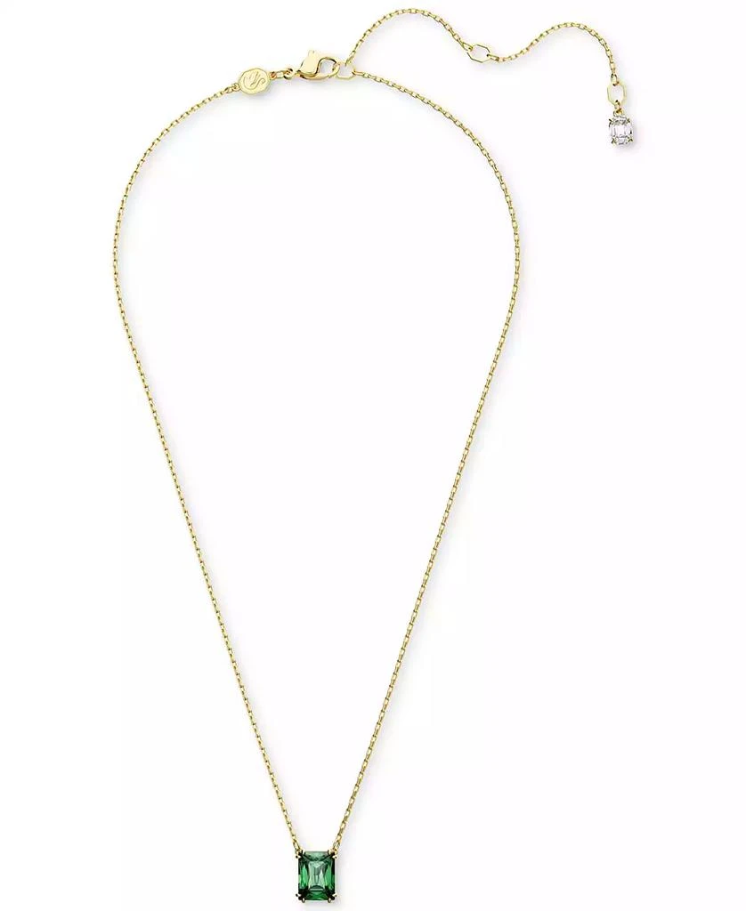 商品Swarovski|Gold-Tone Color Rectangle Crystal Pendant Necklace, 15" + 2-3/4" extender,价格¥676,第2张图片详细描述