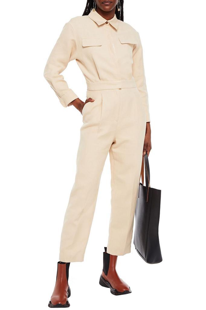 商品Sandro|Uno pleated cotton and linen-blend twill jumpsuit,价格¥738,第4张图片详细描述