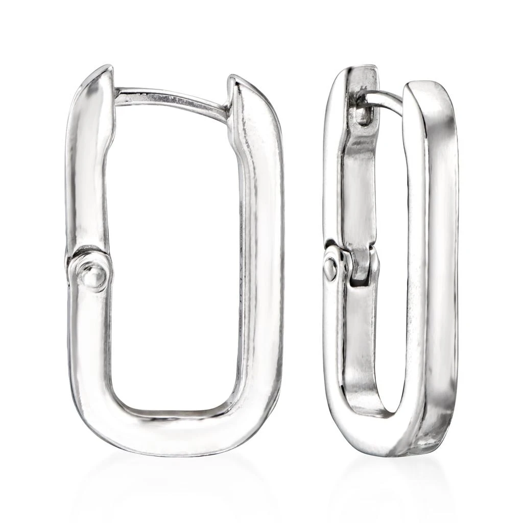 商品Ross-Simons|Ross-Simons Italian Blue Enamel Paper Clip Link Removable Hoop Drop Earrings in Sterling Silver,价格¥787,第4张图片详细描述