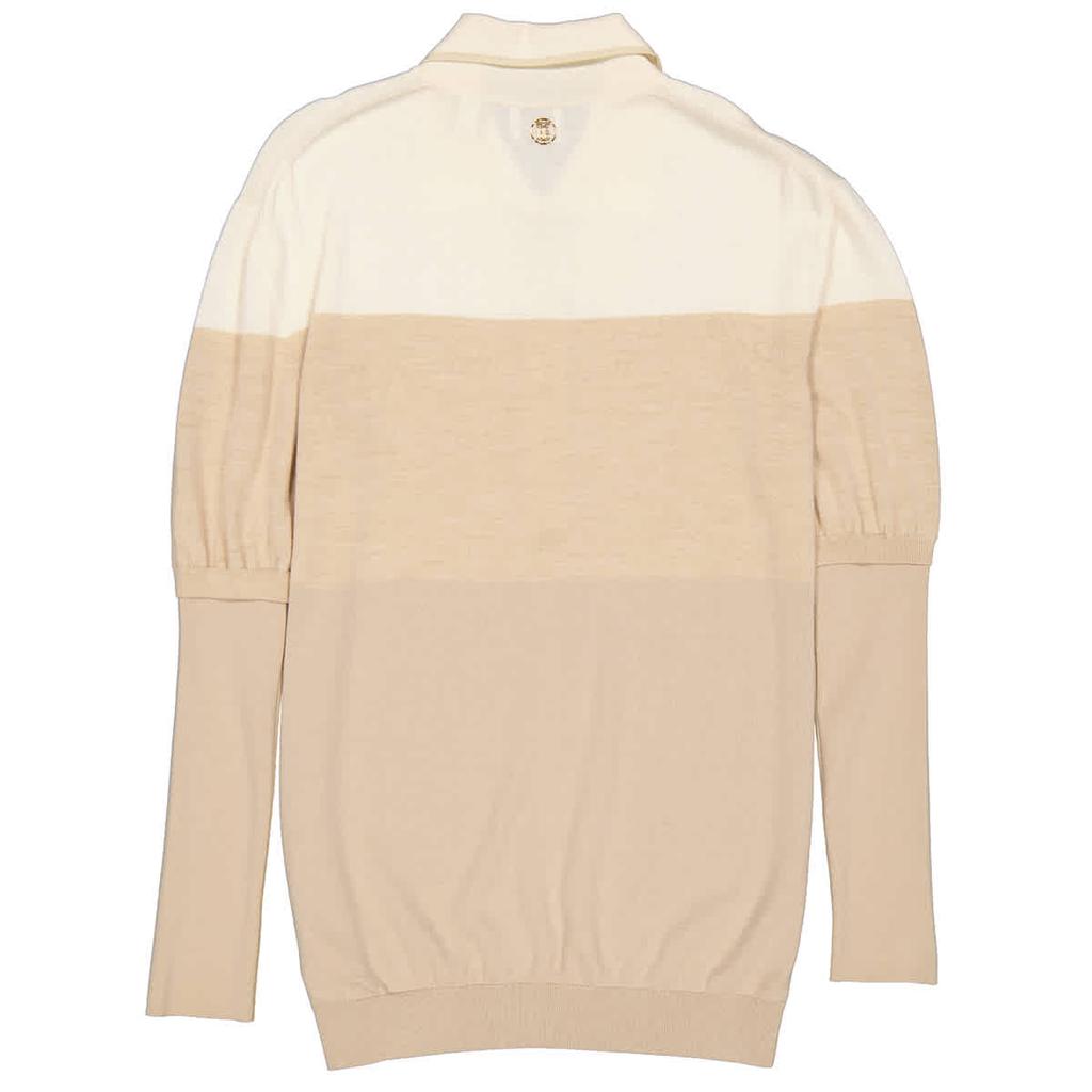 Burberry Long-sleeve Two-tone Wool Polo Shirt, Size Small商品第2张图片规格展示