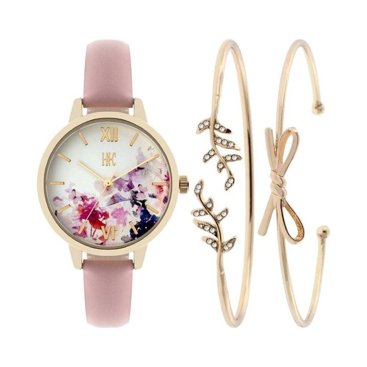 商品INC International|Women's Leather Strap Watch & Bracelet Set 34mm, Created for Macy's,价格¥208,第2张图片详细描述