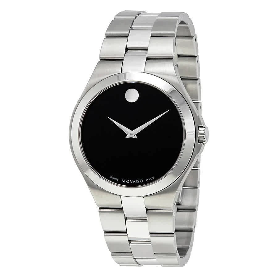 商品Movado|Movado Black Dial Stainless Steel Mens Watch 0606555,价格¥2372,第1张图片