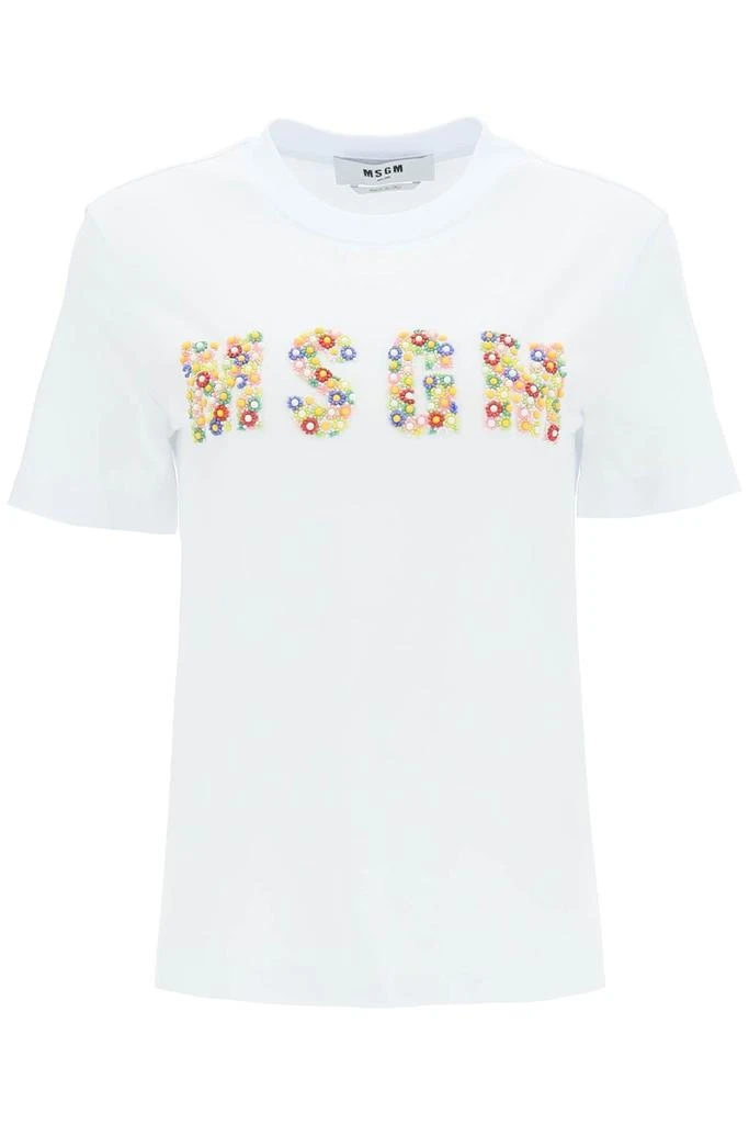 商品MSGM|Msgm beaded logo t-shirt,价格¥1096,第1张图片