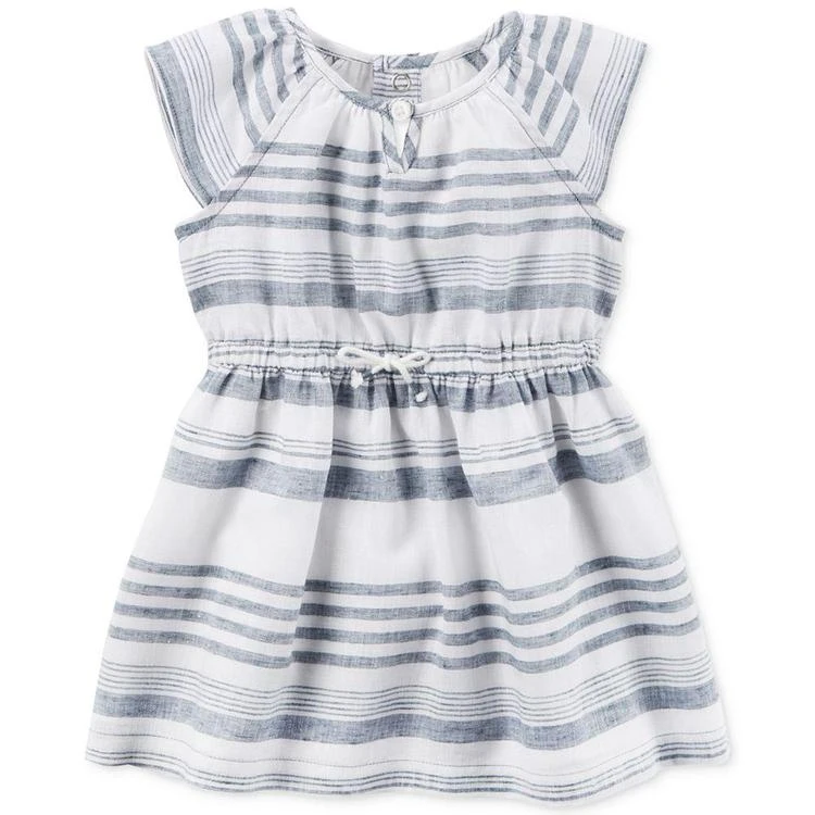 商品Carter's|Striped Chambray Dress, Baby Girls (0-24 months) 连衣裙,价格¥68,第2张图片详细描述