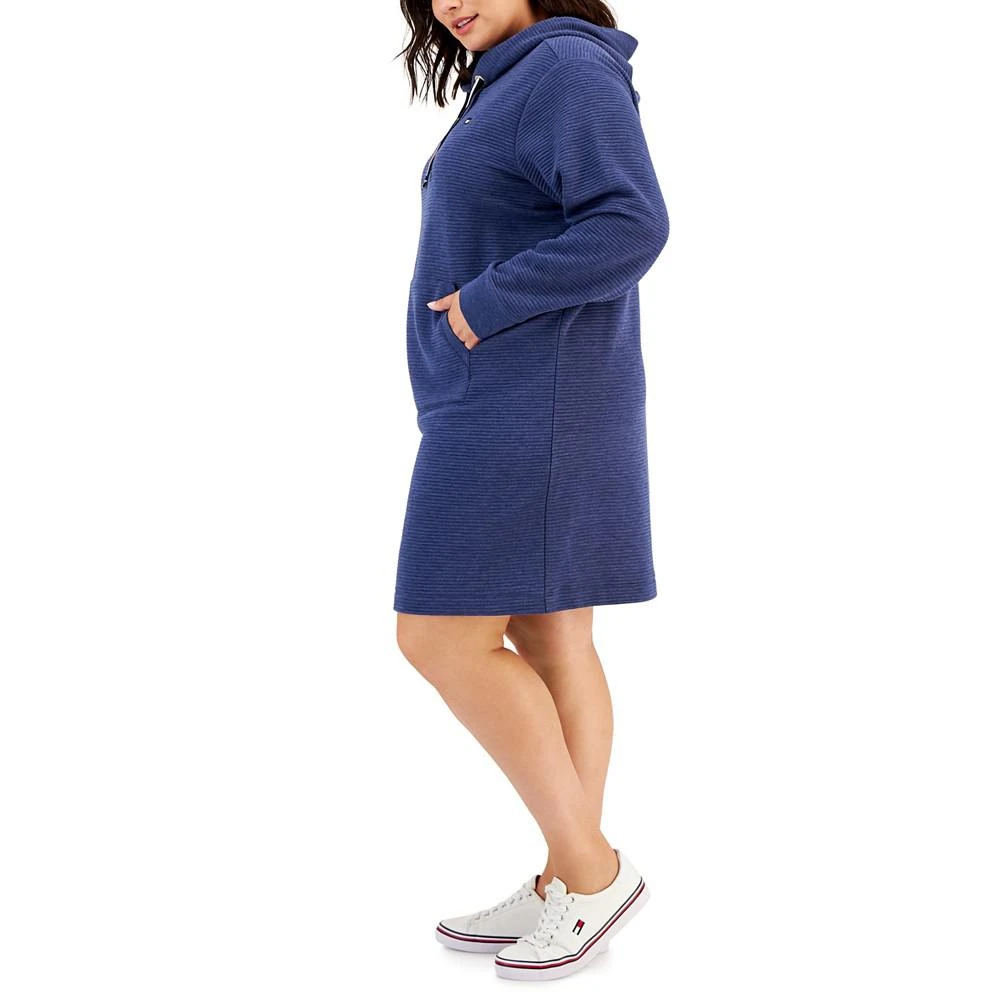 商品Tommy Hilfiger|Plus Size Ottoman Hoodie Dress,价格¥332,第3张图片详细描述