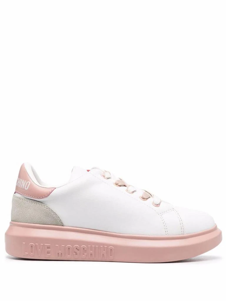 商品Love Moschino|Love Moschino Women's White Leather Sneakers,价格¥1910,第1张图片