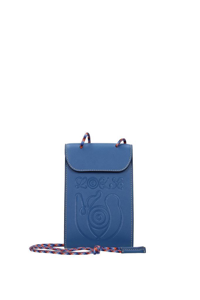 商品Loewe|Crossbody Bag phone holder Leather Blue Light Blue,价格¥2048,第1张图片