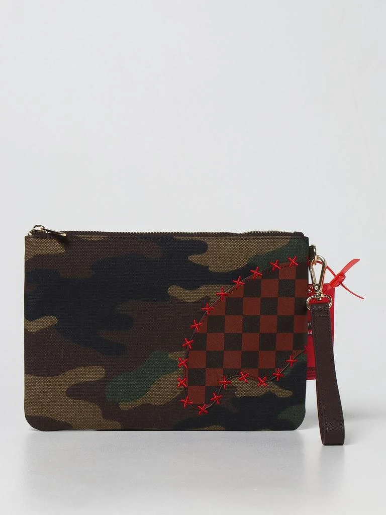 商品SprayGround|Shark Sprayground clutch bag in camouflage fabric,价格¥497,第1张图片