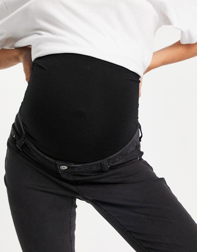 商品ASOS|ASOS DESIGN Maternity ultimate skinny jeans in washed black with over the bump waistband,价格¥168,第5张图片详细描述
