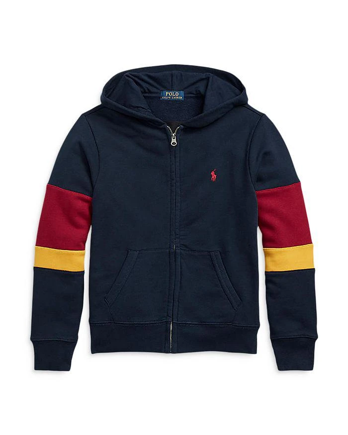 商品Ralph Lauren|Boys' Corduroy Logo Fleece Full Zip Hoodie - Big Kid,价格¥312,第1张图片