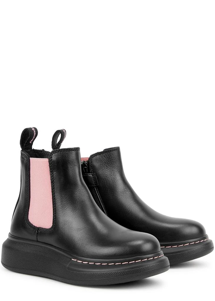 商品Alexander McQueen|KIDS Pink and black leather Chelsea boots,价格¥1205,第3张图片详细描述