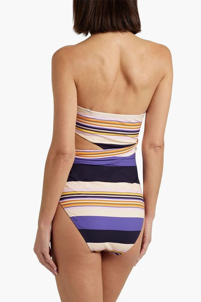 商品Zimmermann|Cutout striped bandeau swimsuit,价格¥674,第3张图片详细描述