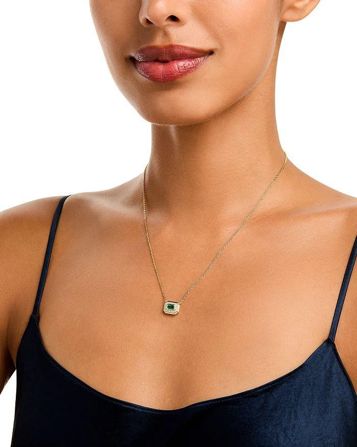 商品Bloomingdale's Fine Collection|Emerald & Diamond Pendant Necklace in 14K Yellow Gold, 18",价格¥19471,第2张图片详细描述