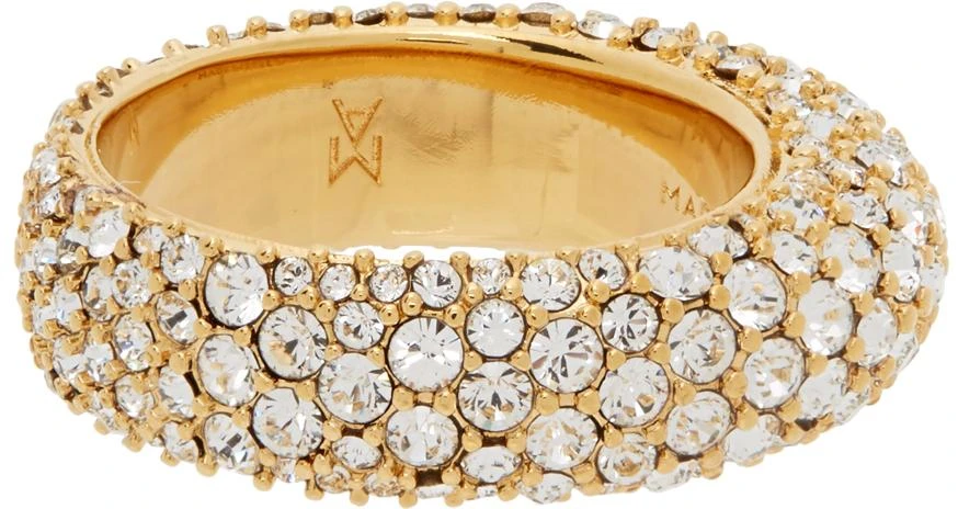 商品Amina Muaddi|Gold Crystal Cameron Ring,价格¥1795,第5张图片详细描述