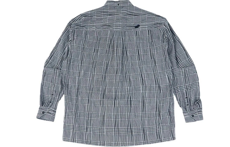 商品[国内直发] ADER error|FW21 格纹褶皱宽松长袖衬衫 男款 黑色,价格¥1208,第3张图片详细描述