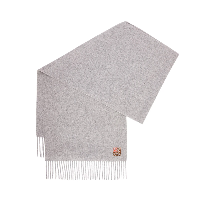 商品Loewe|罗意威23新款 男女通用羊绒标志刺绣流苏围巾,价格¥3581,第1张图片