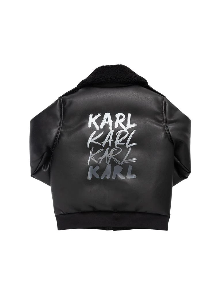 商品Karl Lagerfeld Paris|Printed Faux Leather Jacket W/logo,价格¥1810,第1张图片