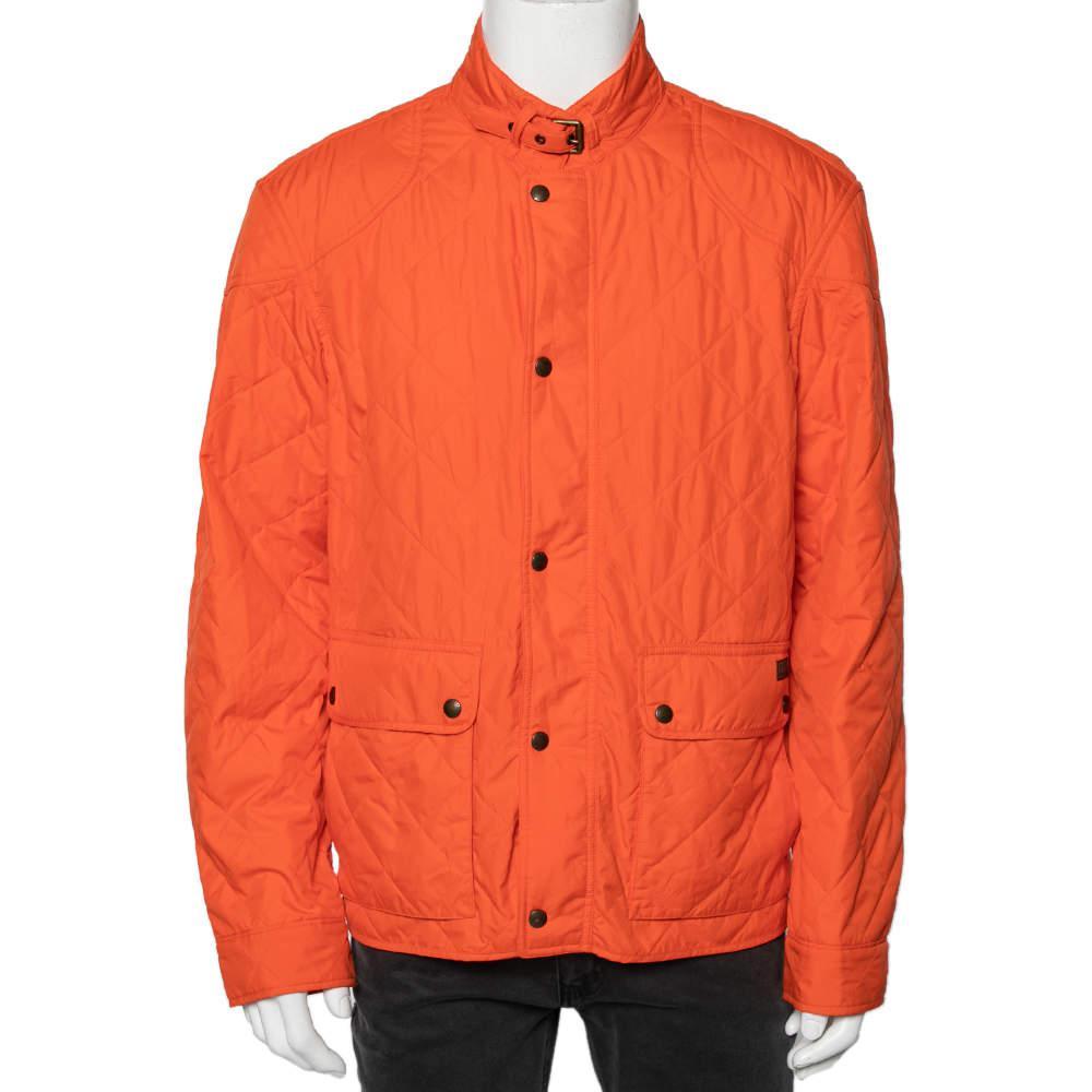 商品[二手商品] Ralph Lauren|Polo Ralph Lauren Orange Synthetic Quilted Cadwell Bomber Jacket XL,价格¥3390,第1张图片