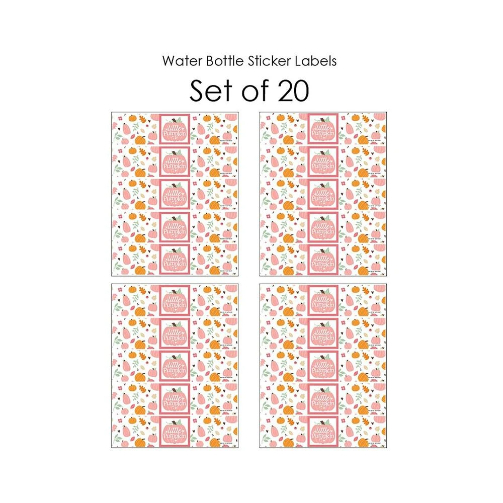 商品Big Dot of Happiness|Girl Little Pumpkin - Fall Birthday Party or Baby Shower Water Bottle Sticker Labels - Set of 20,价格¥105,第3张图片详细描述