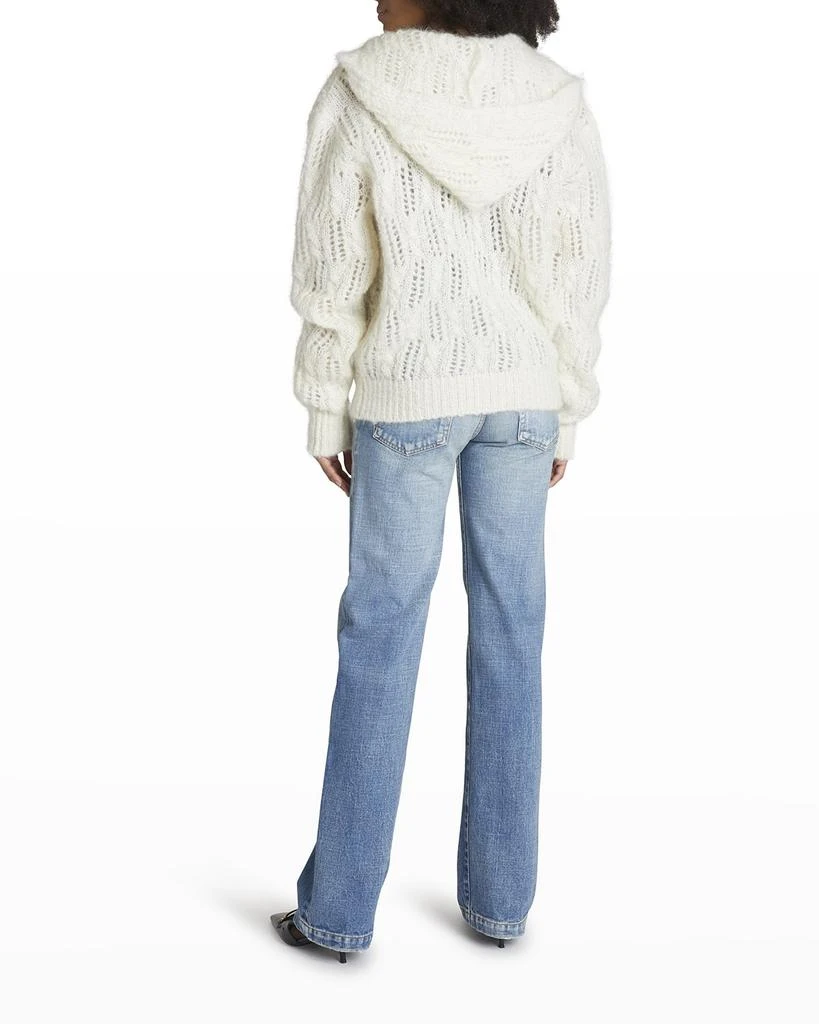商品Yves Saint Laurent|Crossover Double-Breasted Open-Knit Hoodie,价格¥9211,第4张图片详细描述