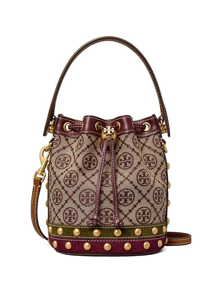 商品Tory Burch|T Monogram Jacquard Studded Mini Bucket Bag,价格¥3736,第1张图片