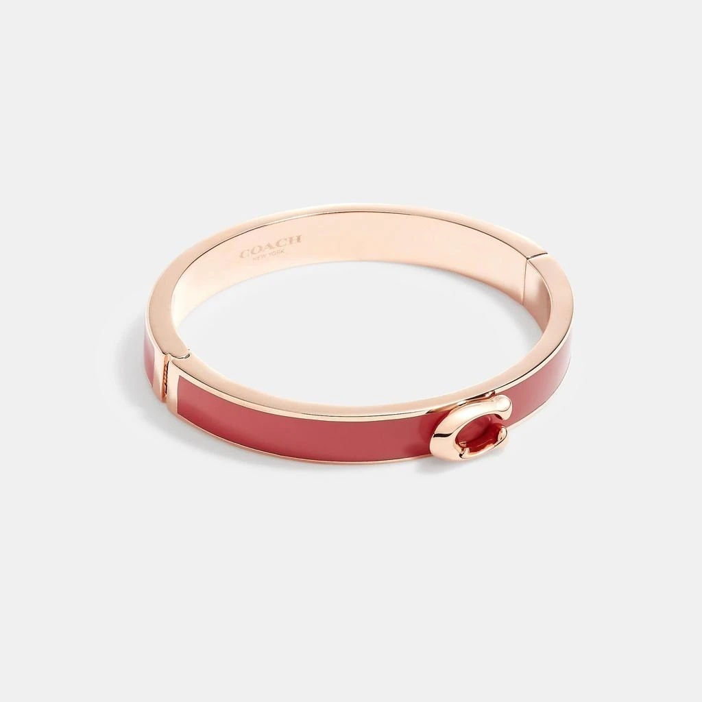 商品Coach|Coach Outlet Signature Push Hinged Bangle,价格¥298,第1张图片