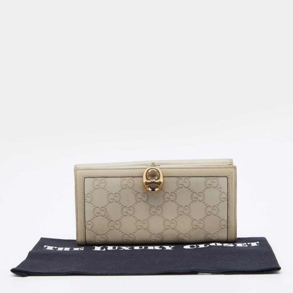 Gucci Off White Guccissima Leather Wave Continental Wallet 商品