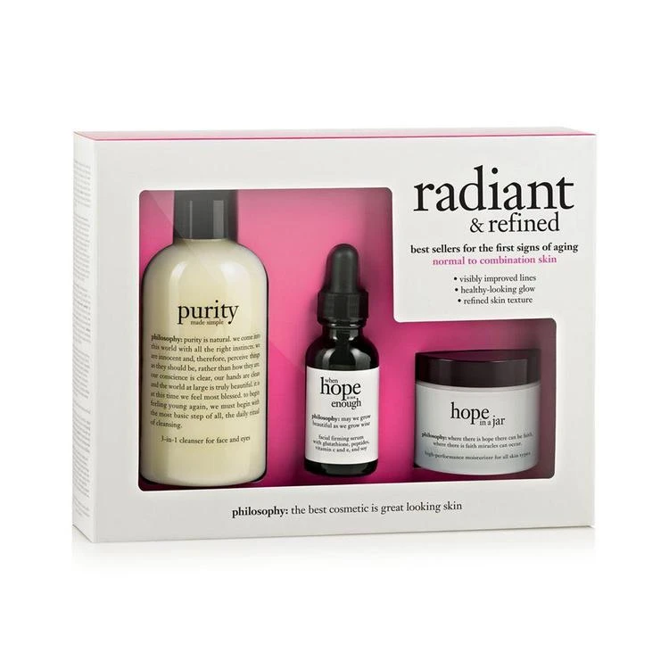 商品philosophy|自然哲理护肤套装 philosophy radiant & refined skincare value set,价格¥524,第1张图片详细描述