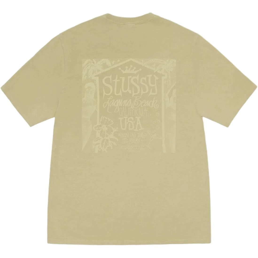 商品[国内直发] STUSSY|SS25 海边别墅印花图案圆领短袖美式复古T恤 男女同款,价格¥531,第4张图片详细描述