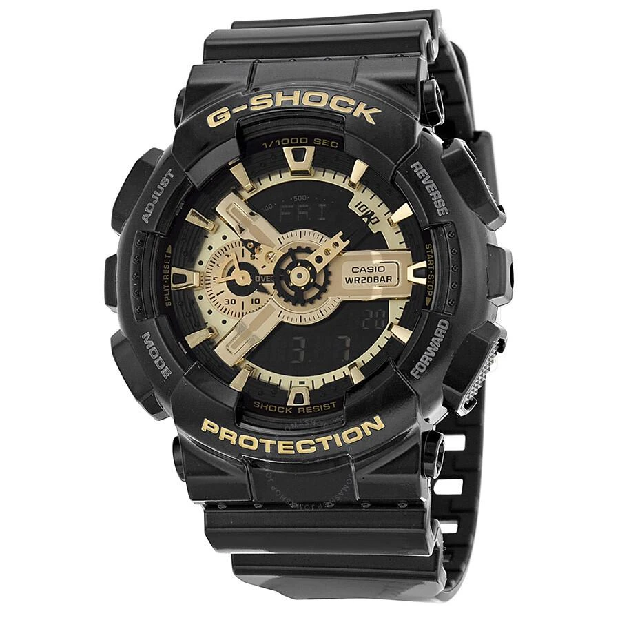 商品Casio|G-Shock Alarm World Time Quartz Analog-Digital Black Dial Men's Watch GA-110GB-1A,价格¥776,第1张图片