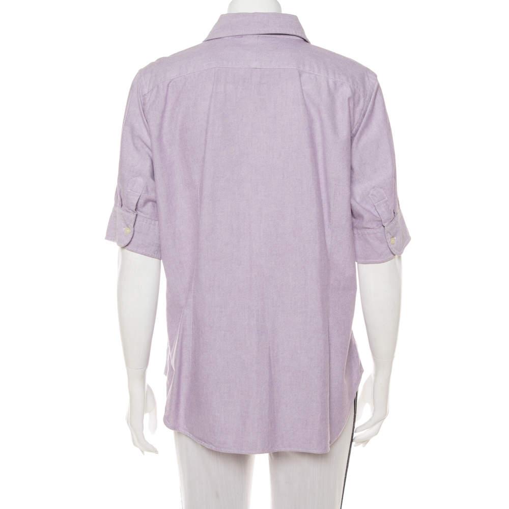 Ralph Lauren Purple Cotton Short Sleeve Button Front Shirt XL商品第3张图片规格展示
