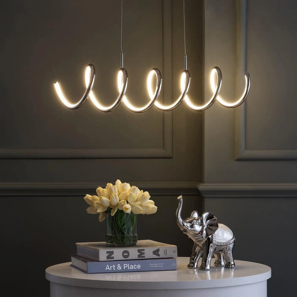 商品JONATHAN Y|Ali 31" Dimmable Adjustable Integrated LED Metal Linear Pendant,价格¥2005,第4张图片详细描述