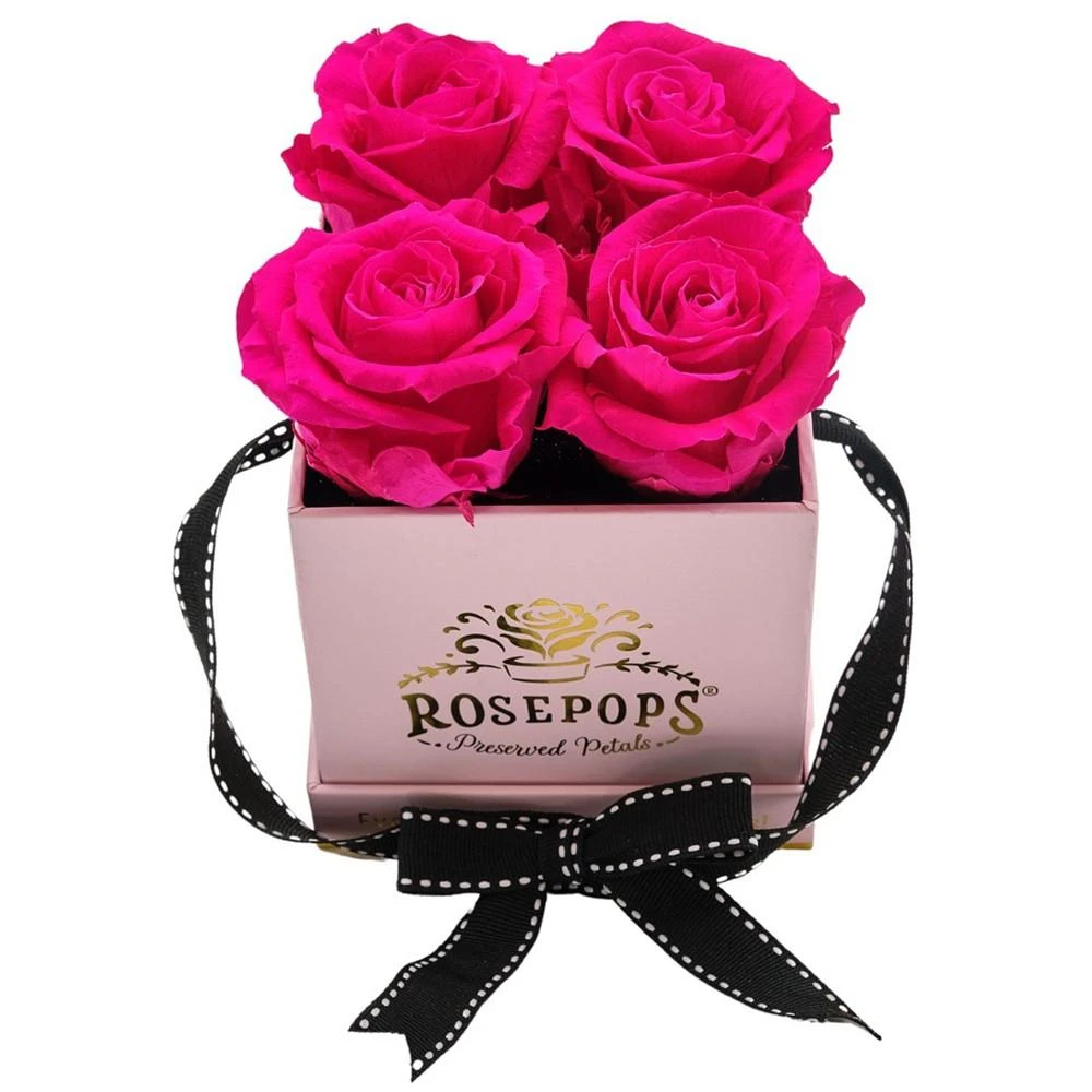 商品Rosepops|Pop-Up Fourget Me Not Raspberry Punch Real Roses, Box of 4,价格¥634,第3张图片详细描述