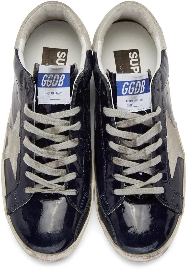 商品Golden Goose|Navy & Grey Patent Superstar Sneakers,价格¥4739,第5张图片详细描述