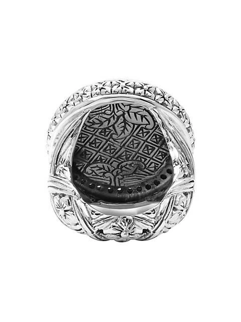 商品Stephen Dweck|Garden Of Stephen Sterling Silver, American Turquoise, &amp; 0.55 TCW Diamond Halo Ring,价格¥8915,第3张图片详细描述